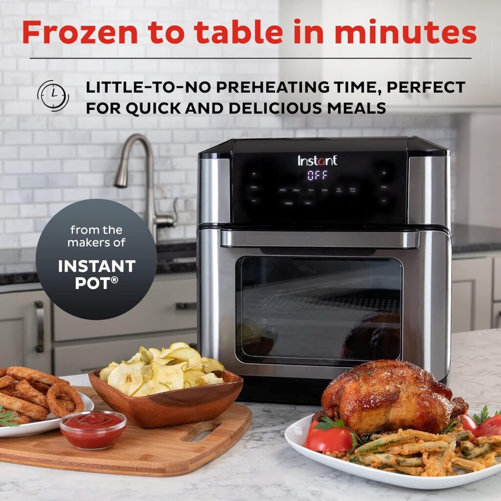 Instant 6 Quart Air Fryer Oven, 4-in-1 Functions, From the Makers of Instant Pot, Customizable Smart Cooking Programs, Nonstick and Dishwasher-Safe Basket, App With Over 100 Recipes