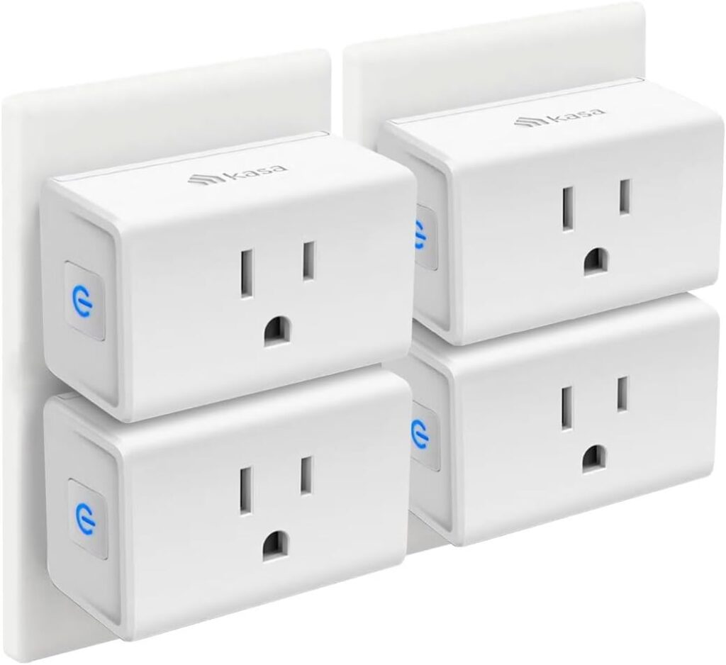 Kasa Smart Plug Mini 15A, Smart Home Wi-Fi Outlet Works with Alexa, Google Home  IFTTT, No Hub Required, UL Certified, 2.4G WiFi Only, 4-Pack(EP10P4) , White