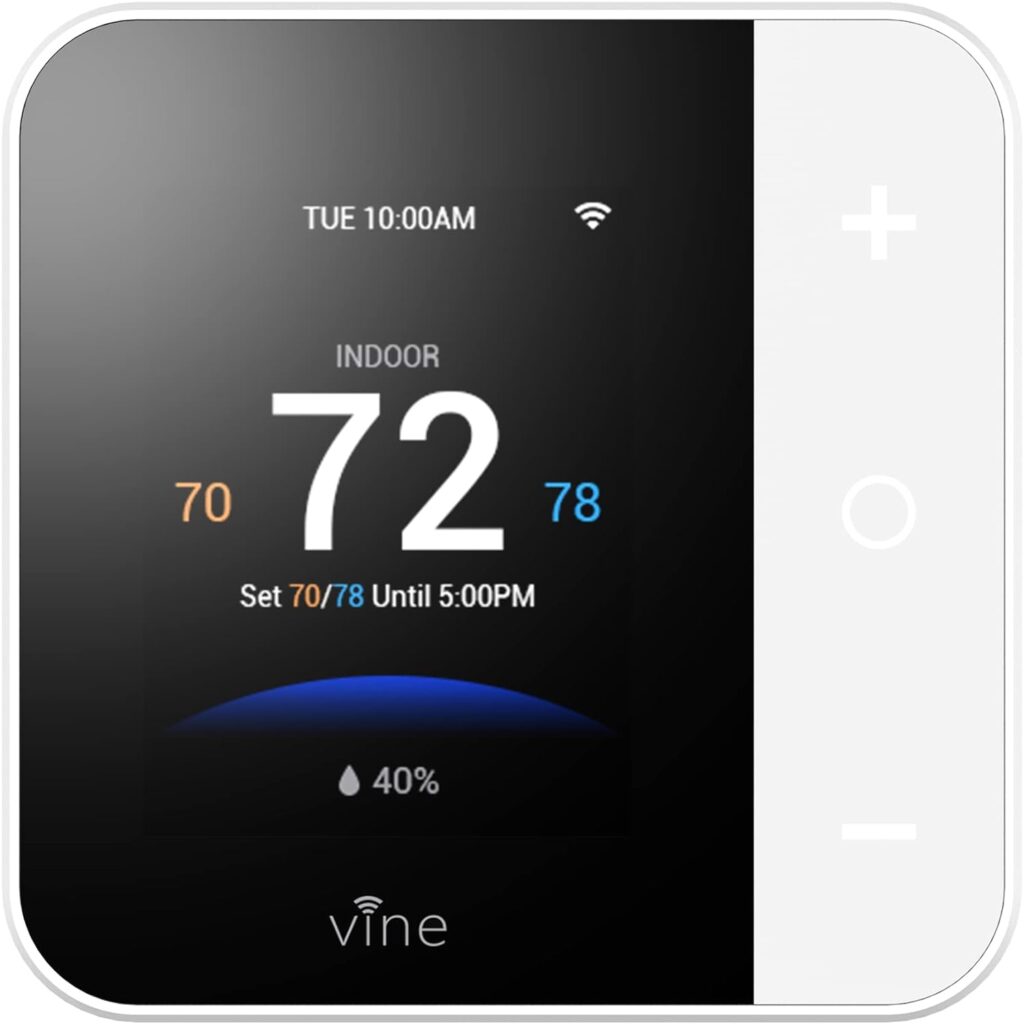 Vine Wi-Fi 7day  8 Period Programmable Smart Home Thermostat - Wi-Fi TJ-550, Compatible with Alexa  Google Assistant, White