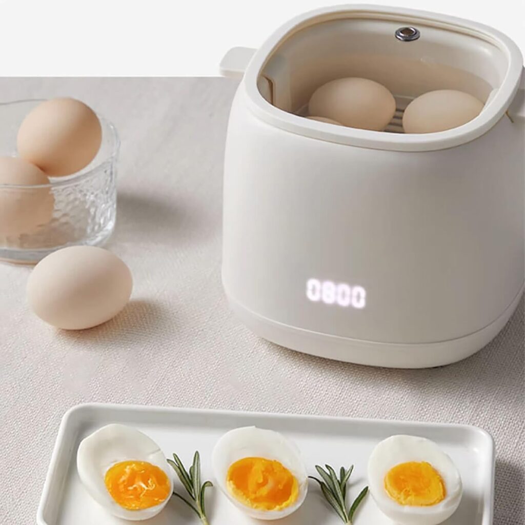 Fully Automatic Smart Egg Cooker,Smart Egg Cooker,2024 New Rapid Egg Cooker,Electric Egg Boiler Machine Mini Egg Cooker for Steamed,Hard Boiled,Soft Boiled Eggs and Onsen Tamago
