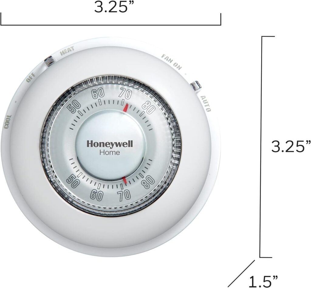 Honeywell Home CT87N1001 The Round Non-Programmable Manual Thermostat, Large, White