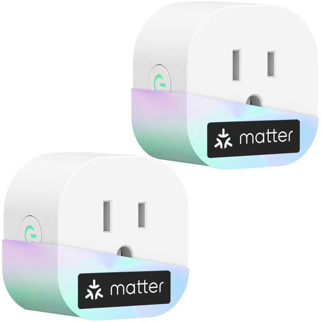 Meross Matter Smart Plug Mini, Easy Setup, 100% Privacy Smart Outlet, Compact Size, Support Apple Home, Alexa, Google Home with Schedule and Timer, App and Voice Control, 2.4G Wi-Fi Only (2 Pack)