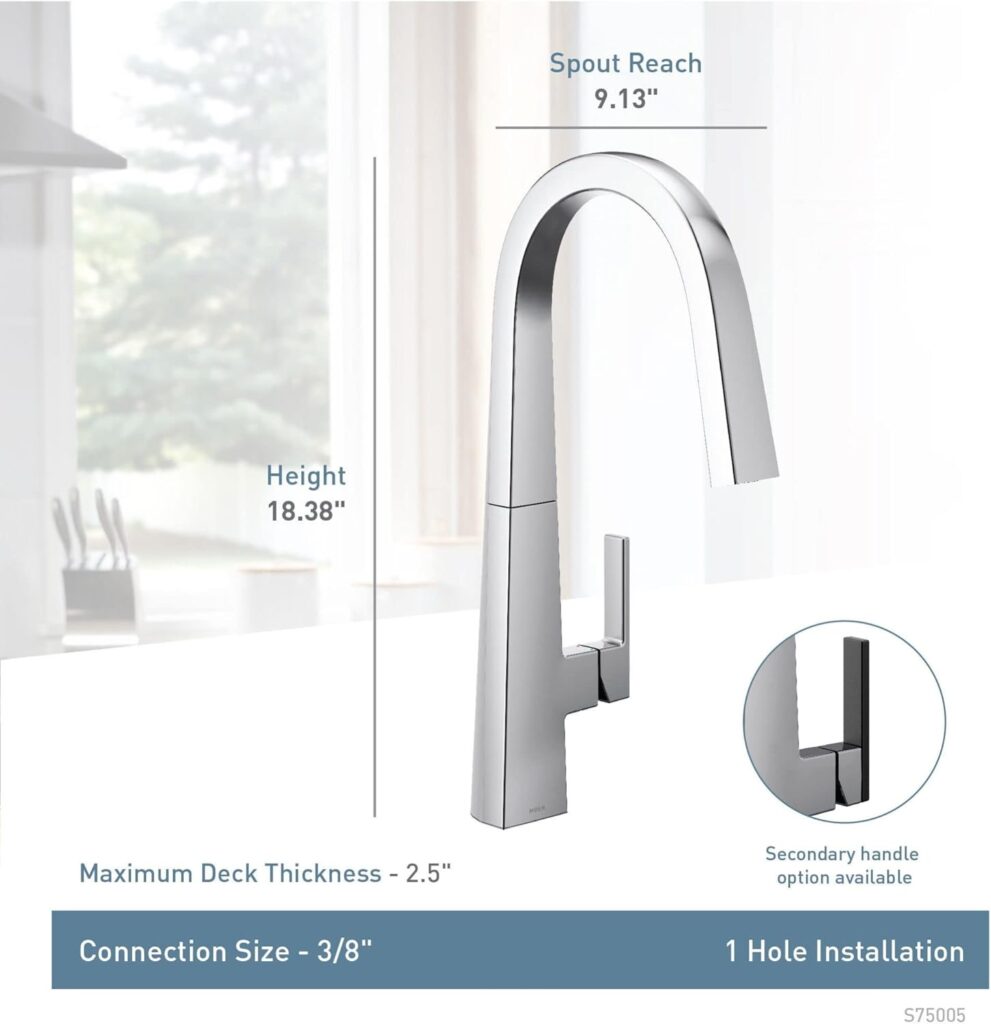 Moen Nio Spot Resist Stainless Contemporary Smart Faucet Touchless Pull Down Sprayer Kitchen Faucet with Voice Control and Power Boost, S75005EVSRS