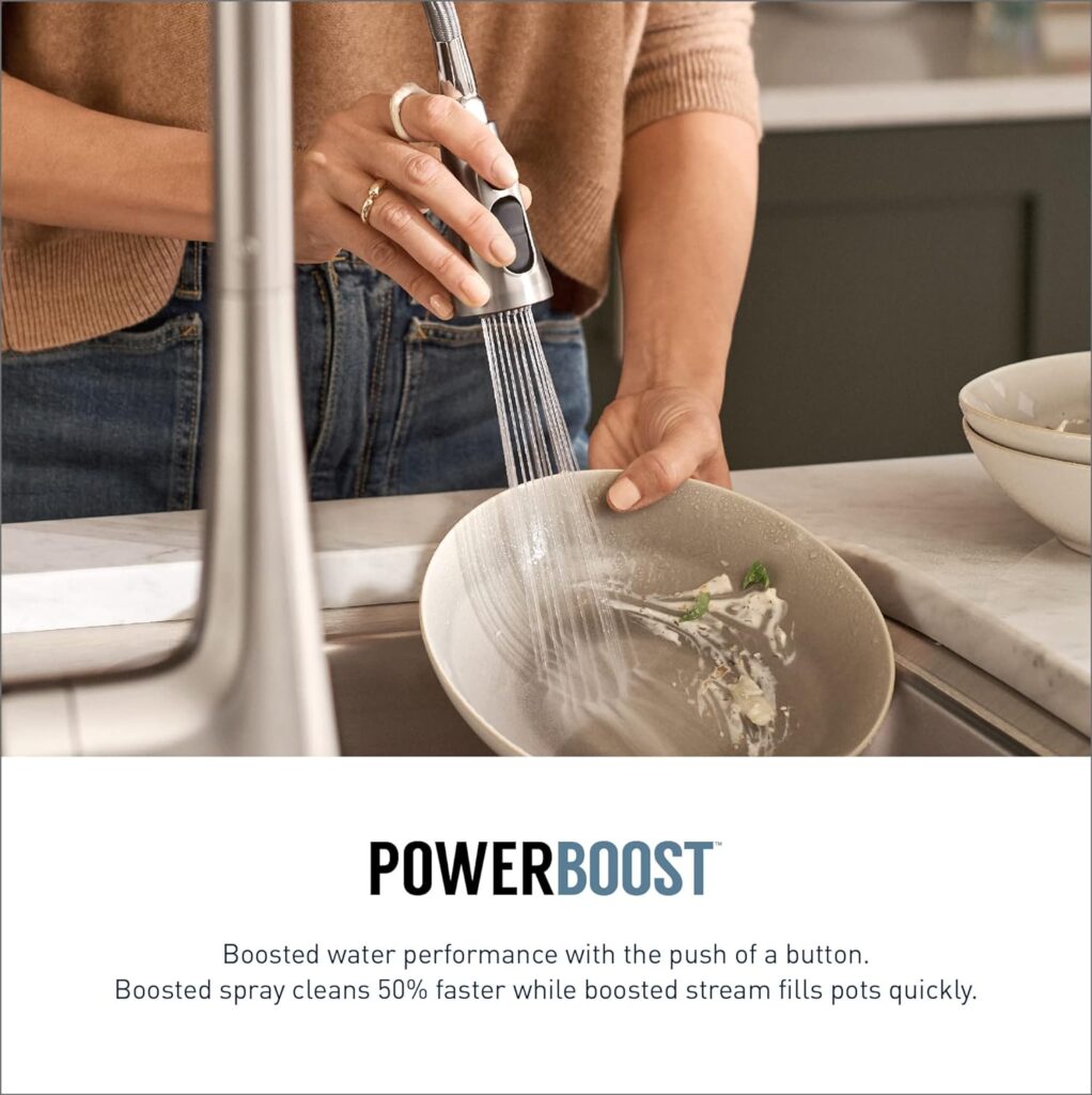 Moen S73004EVORB Weymouth Smart Touchless Pull Down Sprayer Kitchen Faucet with Voice Control and Power Boost, Oil Rubbed Bronze