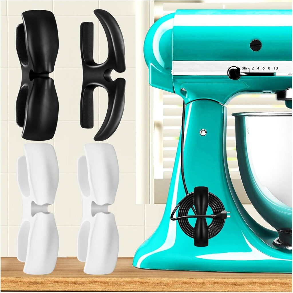 Silicone Cord Organizer for Kitchen Appliances - Cable Holder Wire Wrap Gadgets Home Chord Storage Accessories Plug Winder Items Wrapper Aid Stick On Adhesive Keeper Essentials for Kitchenaid Mixer : Home  Kitchen