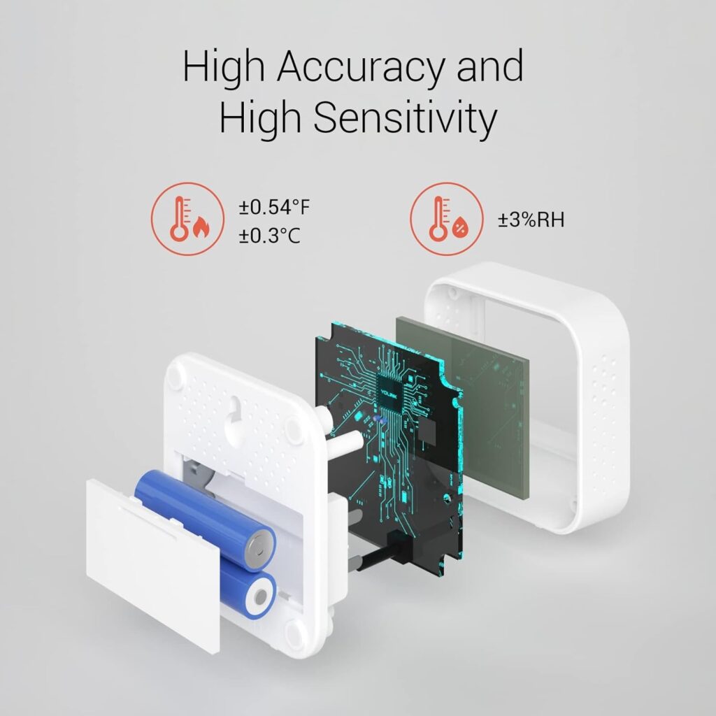 YoLink Smart Wireless Temperature  Humidity Sensor, Wide Temp Range for Freezer, Fridge, Green House, Pet Cage, App Alerts, Emails, Text/SMS alerts- Hub Required