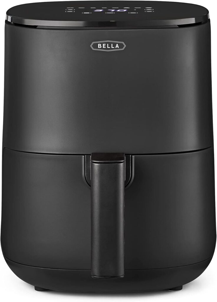 BELLA 3 Qt Touchscreen Air Fryer Oven and 5-in-1 Multicooker with Removable NonstickDishwasher Safe Crisping Tray and Basket, 1400 Watt Heating System, Matte Red