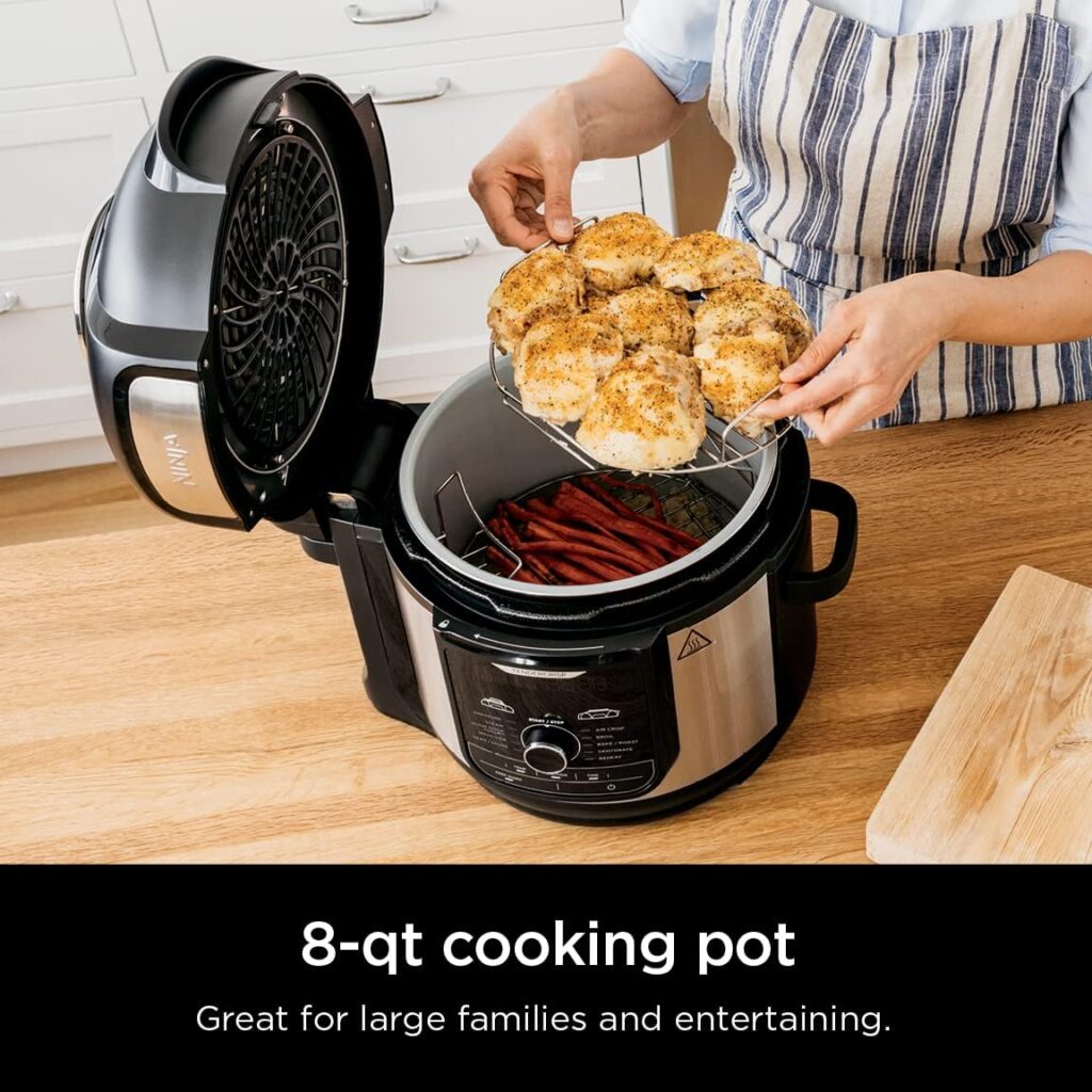 Ninja Foodi 9-in-1 Pressure Cooker and Air Fryer with Nesting Broil Rack, 5 Quart, Stainless Steel