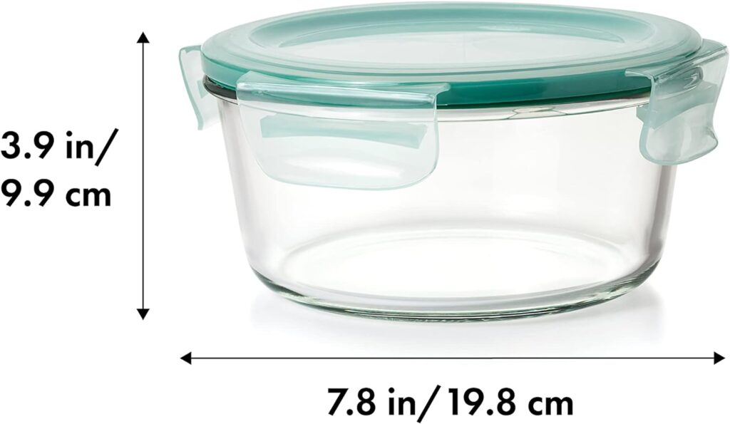 OXO Good Grips 3.5 Cup Smart Seal Glass Rectangle Food Storage Container, Clear  Good Grips 1.6 Cup Smart Seal Leakproof Glass Rectangle Food Storage Container