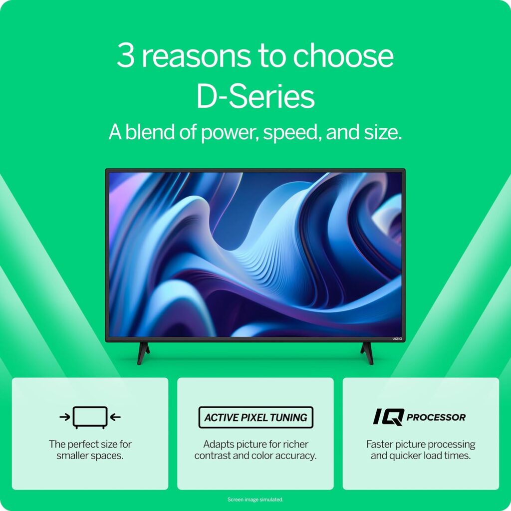 VIZIO 40-inch D-Series Full HD 1080p Smart TV with AMD FreeSync, Apple AirPlay and Chromecast Built-in, Alexa Compatibility, D40f-J09, 2022 Model